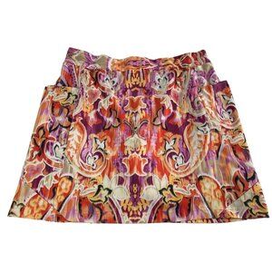 CHICO'S Women Skort Sz 12 Pink Paisley Print Activewear Athleisure Golf 51-17